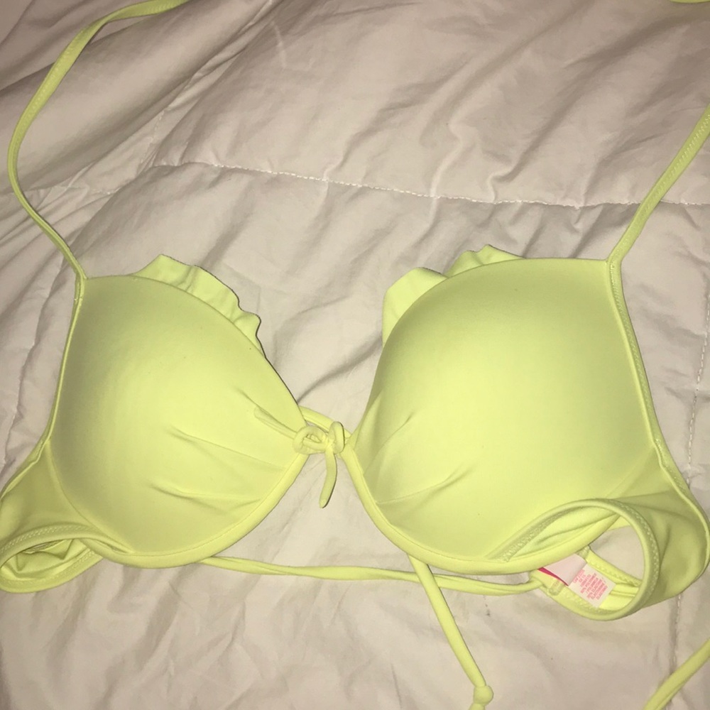 Victorias secret bright/ neon yellow halter bikini